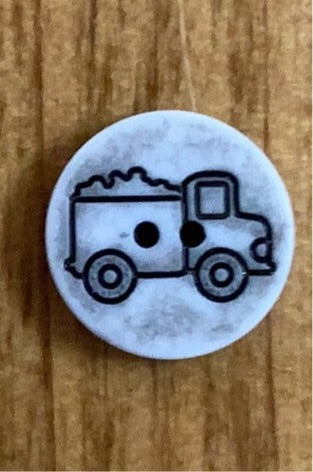 281243 Children’s White Truck Button 15mm